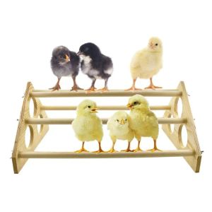Tillbehör husdjur kyckling triangel trä station kyckling stativ ram höna stativ bar papegoja leksaker stor höna trärandram