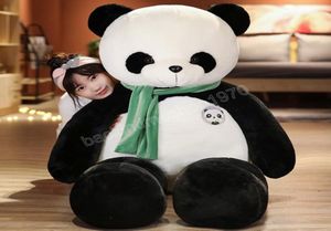 80100cm adorável panda com lenço brinquedo de pelúcia gigante animal tesouro panda bonecas recheadas travesseiro de sono macio para crianças presente2937627