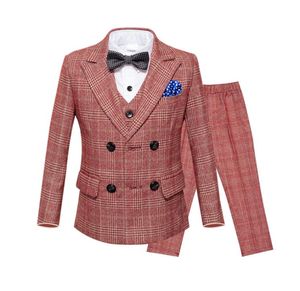 New Fashion Boys Suits Flower Kids Slim Blazer Jacket Palnts 3pcs Conjunto de roupas infantil Festas de festas de casamento Costume7938621
