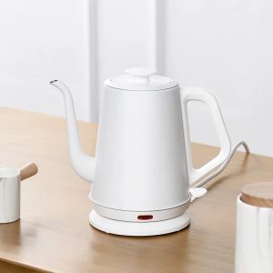 Kettles 1000W Electric Kettle Hushållens svenhals Tekanna 1.0L Vattenpanna Handbryggning Kaffekanna Tea Maker Rostfritt stålfoder 220V