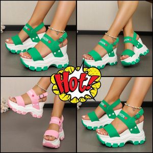 New Slippers Buckle Strap Wedge Heel Sandals for Women Summer Lightweight Platform Sandls Woman Non Slip GAI 35-43