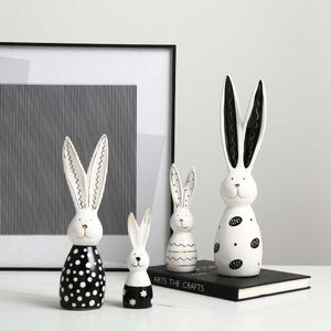 Скандинавский современный мультяшный игривый кролик, керамическое украшение, модель комнаты, детская комната, столешница, модное и веселое украшение, уникальный дизайн, элитные предметы роскоши