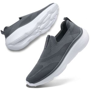 Tênis pulltop slip-on, tênis masculino confortável para caminhada com plataforma, sem renda, tênis casual para corrida, tênis de ginástica respiráveis, mocassins para homens com arco