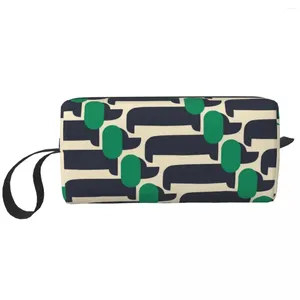 Borse per cosmetici Borsa da toilette da viaggio con stampa carina Green Dog Show Patten Orla Kiely Organizer per trucchi Scatola per kit Dopp per stoccaggio di bellezza