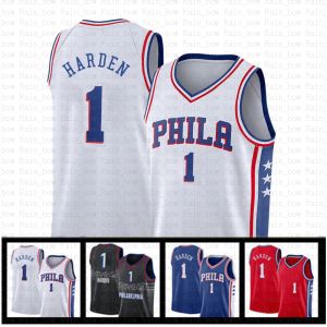 Custom Men Men Młodzież Philadelphia''76ers''james 1 Harden Joel 21 Embiid koszulki do koszykówki w stylu Vintage Jersey Allen 3 Iverson Julius 6 Erving Adult 123