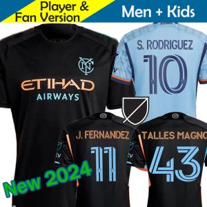 MLSニューヨークシティFC 2023 2024サッカージャージーキッドキットメンモールリーグ23/24フットボールシャツプライマリホームNYCFCスカイブルーアウェイブラックハイアウェイマグノフェルナンデスロドリゲス