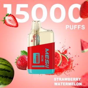 Mesii Box Rand m Tornado 10000 15000 Puff Shisha Einweg-Vape-Gerät 22 ml 2/5 % Nikotinbatterie Ejuice Wiederaufladbare Großhandels-Puffs 15K