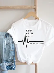 Kadın Tişörtleri Tee Pretty Love HeartBeat Sevimli 90'lar Kadın Giyim Baskı Tshirt Güzel Üst Kısa Kollu Moda Gündelik Yaz Grafik T-Shirt