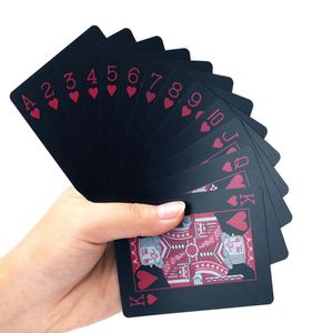 WholeNew Qualität Kunststoff PVC Poker Wasserdicht Schwarz Spielkarten Kreatives Geschenk Langlebige Poker Spielkarten7802738