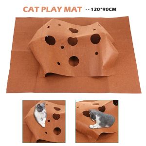 Mats Cat Gra Mat Trening Aktywność Pet Play Mats Zwierzęta Dywanowe Odporne zabawki Multihole Bite Pad Materal