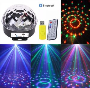 Disco wireless bluetooth MP3 DJ Stage Lighting RGB Crystal Magic Ball MP3 USB Light DMX512 Digital LED Party light with remote4342331