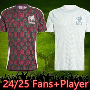 S-4xl 2024 Miazione calcistica Messico 19 20 21 Fan Player Versione H.Losano Chicharito G dos Santos Raul 24 25 C. Vela Football Shirt Tops Men and Women Set uniform Long Maniche a maniche lunghe uniformi