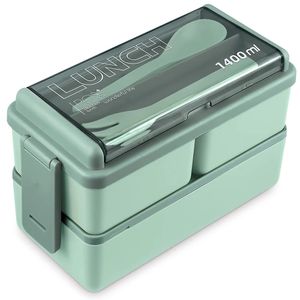 Bento Lunch Box impilabile 49OZ Bento Box per adulti Contenitori per il pranzo Ki Bento Box per adulti a prova di perdite con scomparti rimovibili 240304