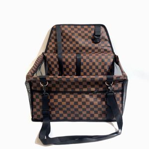 Dog Carrier Designer Pet Car Bag Marrom Preto Checkerboard Assento de Segurança Pendurado Malha Respirável Gato para Sair Drop Delive Homefavor Dhbks