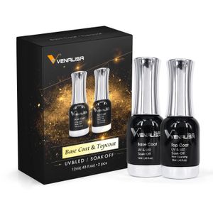 Venalisa Säurefreier Primer, Nagelvorbereitungs-Dehydrator-Set, Gel-Nagellack, Nowipe Top Coat, Basislack, VIP-Farbset, Luxus-Markenbox 240306