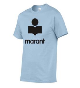 Men039s футболки, летняя футболка Marant, мужская и женская хлопковая футболка большого размера в стиле Харадзюку, мужские повседневные футболки с одним вырезом, модный бренд Loo8093335