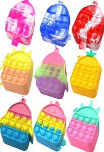 Descompressão brinquedo silicone moeda bolsa mole mini carteira crianças saco bonito empurrar bolha sensorial brinquedos-natal dia das bruxas gift4442233