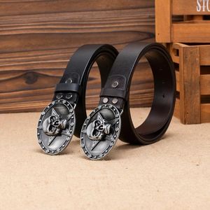 2024 Belts Belts Men Women Belt 140CM Length Punk Goth Pentagram Skeleton Pirate Hip Hop Cowboy