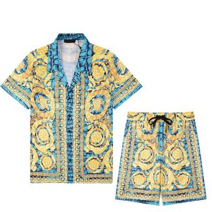 Tracksuit Set FashionHawaii Designer Men Casual Shirts Sets Floral Letter 3D Print Summer Seaside Holiday Beach Shirts Suits 789
