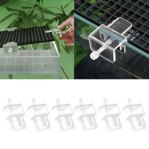 Stands 6 Pieces Fish Screen Net Holder Bracket Landscape Net Mounting Holder Multifunctional Transparent Acrylic Bracket