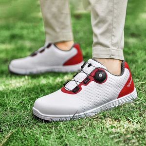 Scarpe da golf HBP non di marca Scarpe da golf sportive professionali da uomo impermeabili in pelle antiscivolo bianche nere chiodate da donna