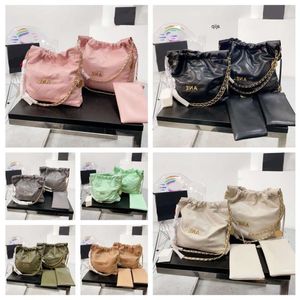 Designer Tote Bag CC Drawstring Bag Travel Shoulder Genuine Leather Gold Or Silver Chain Office Womens Fashion Small Handbags Cheap Bra Prne