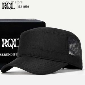 Ballkappen Großer Kopf Atmungsaktive Mesh-Rückseite Baseball C Männer Sommer Outdoor Stilvolle Flache Oberseite Sonnenhut Breite Krempe Trucker Hut Golf Laufen C L240314