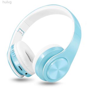 Mobiltelefonörlurar Ny ankomst Macaron Colors Stereo Audio Mp3 Bluetooth Headset Trådlöst hörlurar Earphone Support SD -kort med MIC Play 20 Hours 240314