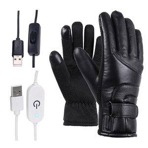 Winter Electric Heated Gloves Windproof Cycling Warm Heating Touch Screen Skiing Gloves USB Powered For Men Women 201104213d