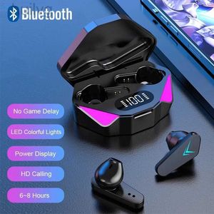 Mobiltelefonörlurar x15 TWS Gaming Earuds Wireless Bluetooth -hörlurar med Mic Bass Audio Sound Positioning 9D Stereo Music HiFi Headset för Gamer 24314