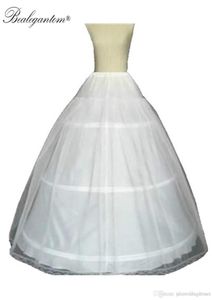 En linjet bollklänning 3 hoops vit underskirt brud petticoat med spetskant bröllop crinoline 202161721261