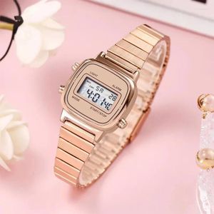 Wristwatches Retro Square Electronic Watches Digital Display Women Men Watch Rose Gold Silver Luxury Ladies Relojes Para Mujer