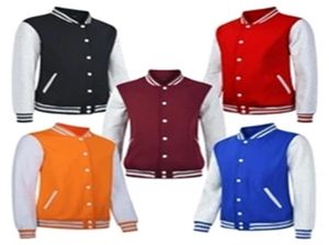 Vanlig tom Letterman Jacket Varsity College Team Uniform Custom Baseball Men Orange Navy Blue Maroon Red5942419