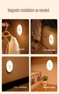 LED Motion Sensor Light Pir Ultra Slim USB uppladdningsbar sovrum Vägglampa Trappor Aisle Garderob Cabinet Night Lamp Gift7792030