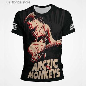 T-shirty męskie vintage arktyczna małpa graficzna thirt Alex Turner Printing Men Strtwear Tops Rock Hip Hop Strt T-shirty Kobiety swobodny siłownia T Y240321