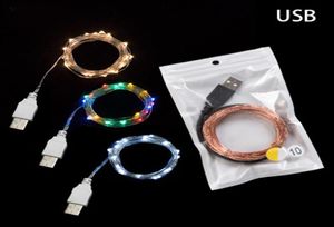 Silver Wire led string lights 10M 5M 2M USB fairy lights outdoor lamps luces led decoracion Wedding Party Decoration2104699