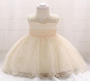 First Communion Dresses new Baby no sleeves Christening Gown lace Baby baptism dress Star embroidered princess skirt beads hollow 5206364