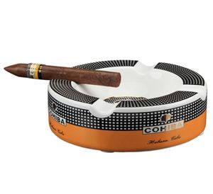 Rund keramisk cigarr ashray hem bord bärbart rökning askfack gadget ette askfat för s 2109022699229