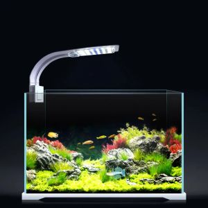 Lysningar LED Aquarium Fish Tank Light Clipon 5W/10W/15W LED -växter växer ljus Aquatic Freshwater Aquarium Lamps Waterproof 220V EU Plugg