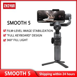 Heads Zhiyun Smooth 5 Gimbal Telefono portatile Smartphone 3Axis per iPhone 13 Pro Max Samsung S20 Fe Huawei Xiaomi