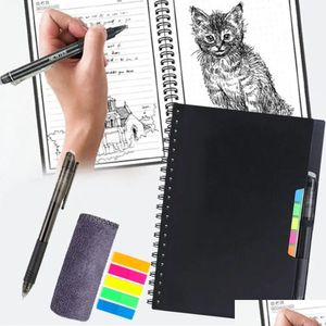 Blocco note Blocco note all'ingrosso Blocco note cancellabile riutilizzabile A5 Smart Notebook con penna Cancellazione panno Memo Lavagna Diario portatile Ufficio D Dhoj4