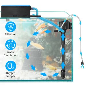 アクセサリ12W 15W 18W3 IN1潜水噴水噴水ポンプフィルター水槽水族館水ポンプ酸素アッパーフィルターAC220V240V EUプラグ