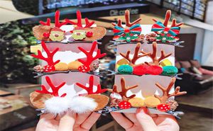 Świąteczne klipy do włosów urodzinowe poroża rodnika Snowman Fryzury Reindeer Xmas Hair Barrettes for Baby Kids Doroszy Dekoracje prezent7332628