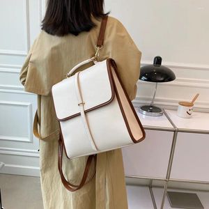 Schultaschen Vintage Rucksack Weibliche Mode Schultasche College Student Weiches Leder Britischer Stil Computertasche