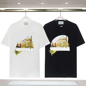 カサブランシャツメンデザイナーTシャツアーリースプラインニュースタイルコットンクルーネックTシャツ男性女性デザイナーTシャツ787