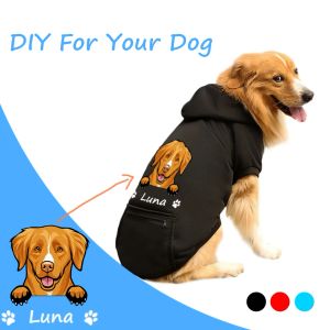 Hoodies Personalized Dogs Clothes Winter Warm Soft Dog jacket Coat For Small Medium Large Printing Cartoon images Custom Dogs Hoodies