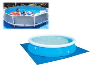 Uppblåsbar poolskydd tygmatta slitesistent poolmatta PVC dammtäckning förtjockande vikbar mark trasa4649824
