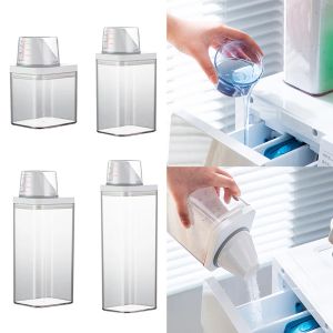 Gläser, Waschmittelspender, luftdichte Kunststoff-Pulver-Aufbewahrungsbox, transparenter Waschpulver-Flüssigkeitsbehälter, Aufbewahrungsbox mit Deckel