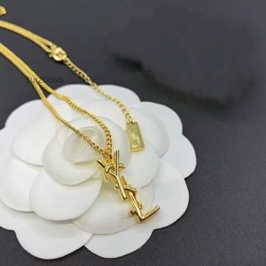 Designer Necklace Original Girl Women Letter Pendant Elegant Fashion 18K gold bracelet Y Carved chain Fashion jewelry Ladies Party