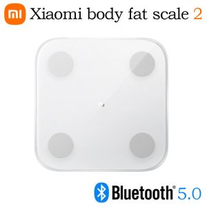 Ölçekler Xiaomi Vücut Yağ Ölçeği 2 Akıllı Ev Vücut Kompozisyonu İçerik Testi Ölçeği Bluetooth 5.0 LED ekran Mi Fit App ile Çalışır